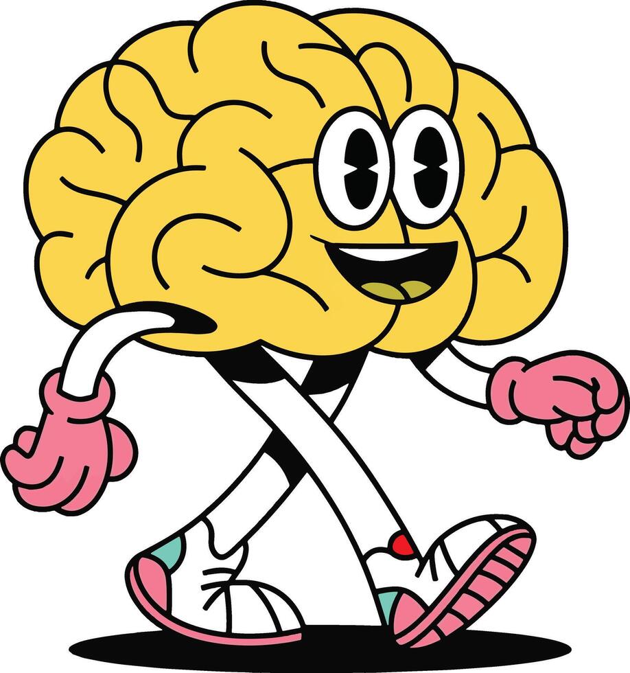 brain art design cartoon sticker like human vector