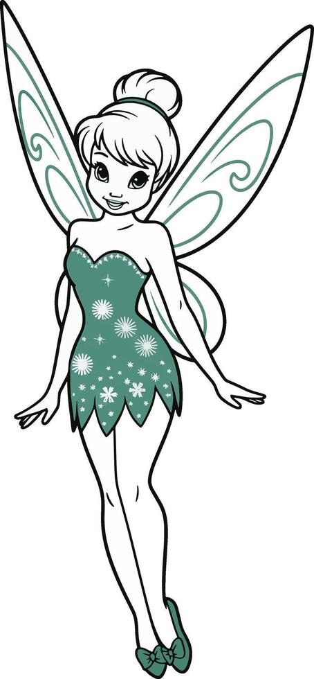 a cute angel with her wing illustration vector