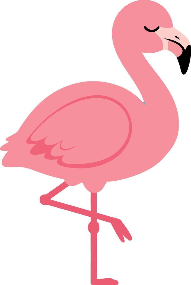 Pink Flamingo Illustration Ideal for T-shirt Prints and Creative Projects vector