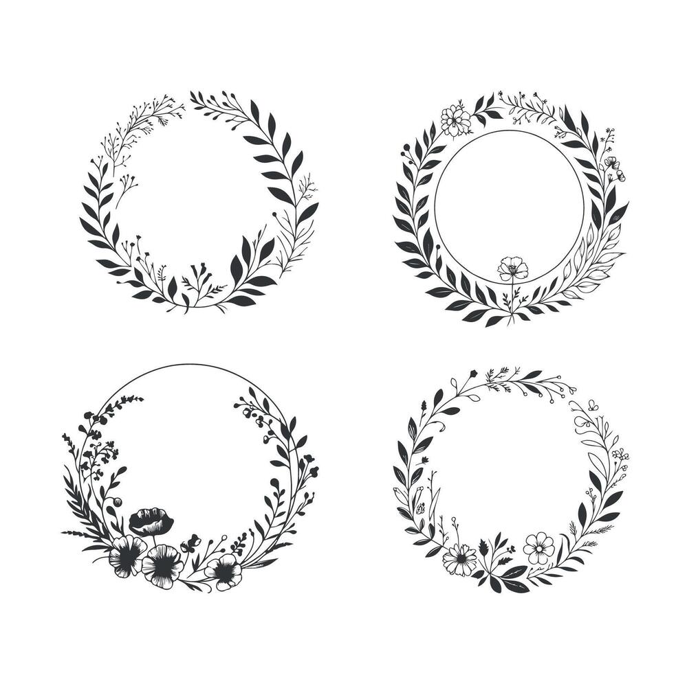 Set of Roses photo frames illustration with white background vector