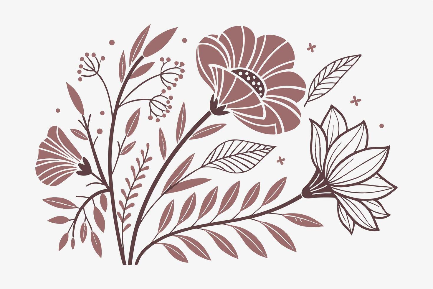 Elegant Floral Arrangement in Earthy Tones vector