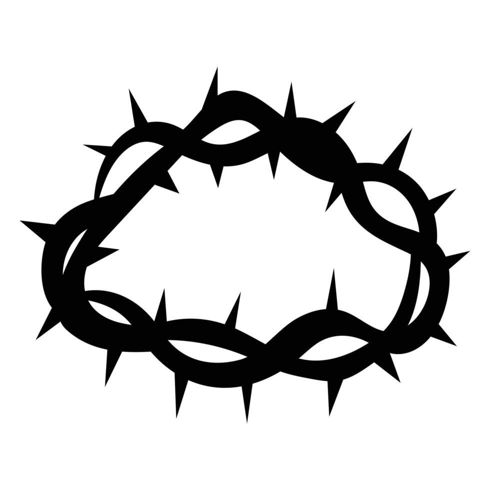 Crown of thorns icon. Religious symbol of Christianity. vector