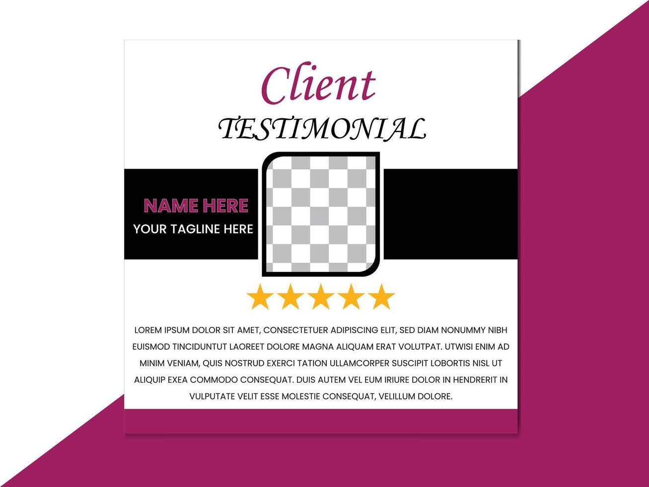 Client Review Testimonial Template Design vector