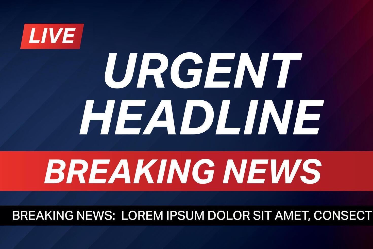Live Breaking News Banner with Blue and Red Theme vector