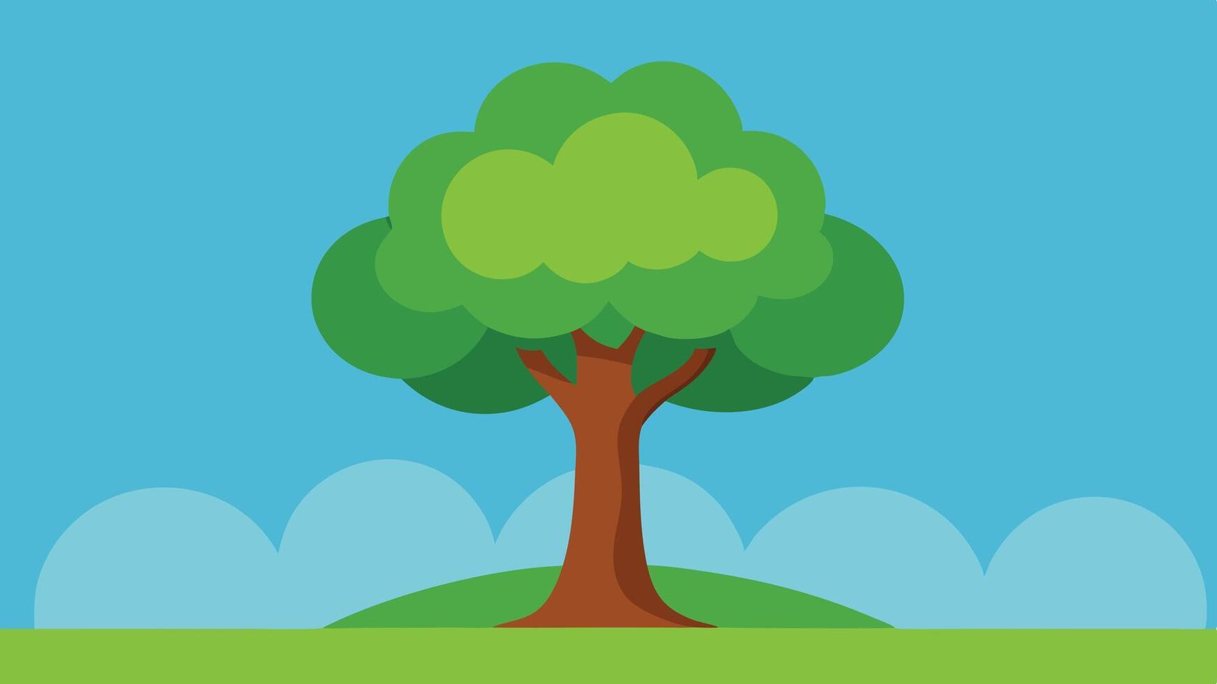 Cartoon 2d tree background vector