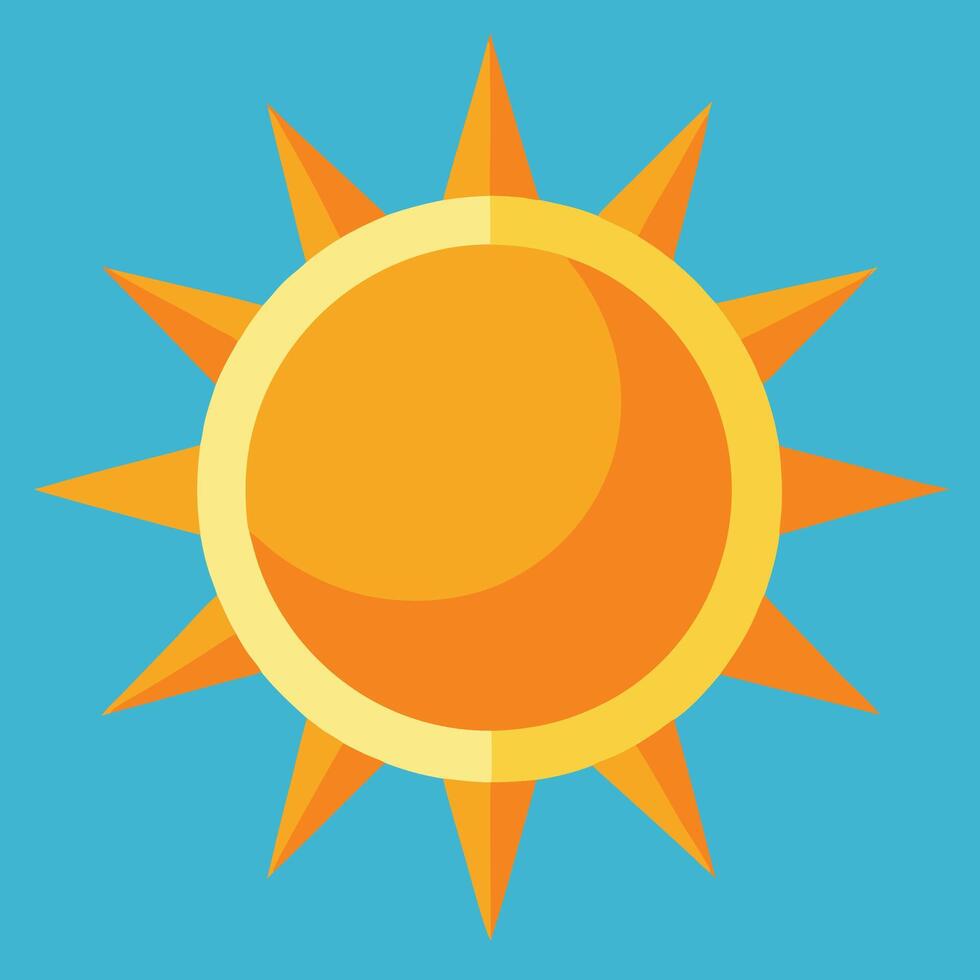 Cartoon sun design with teal background vector