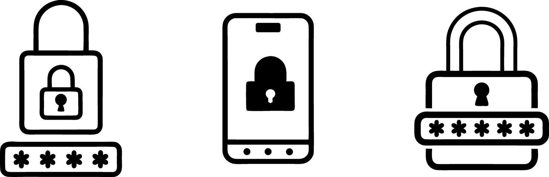 password protection icon, security password lock icon art illustration vector