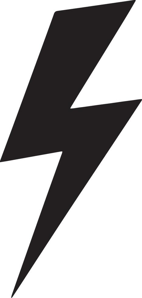 Minimalist Black Lightning Bolt Design Isolated On White Background Concept vector