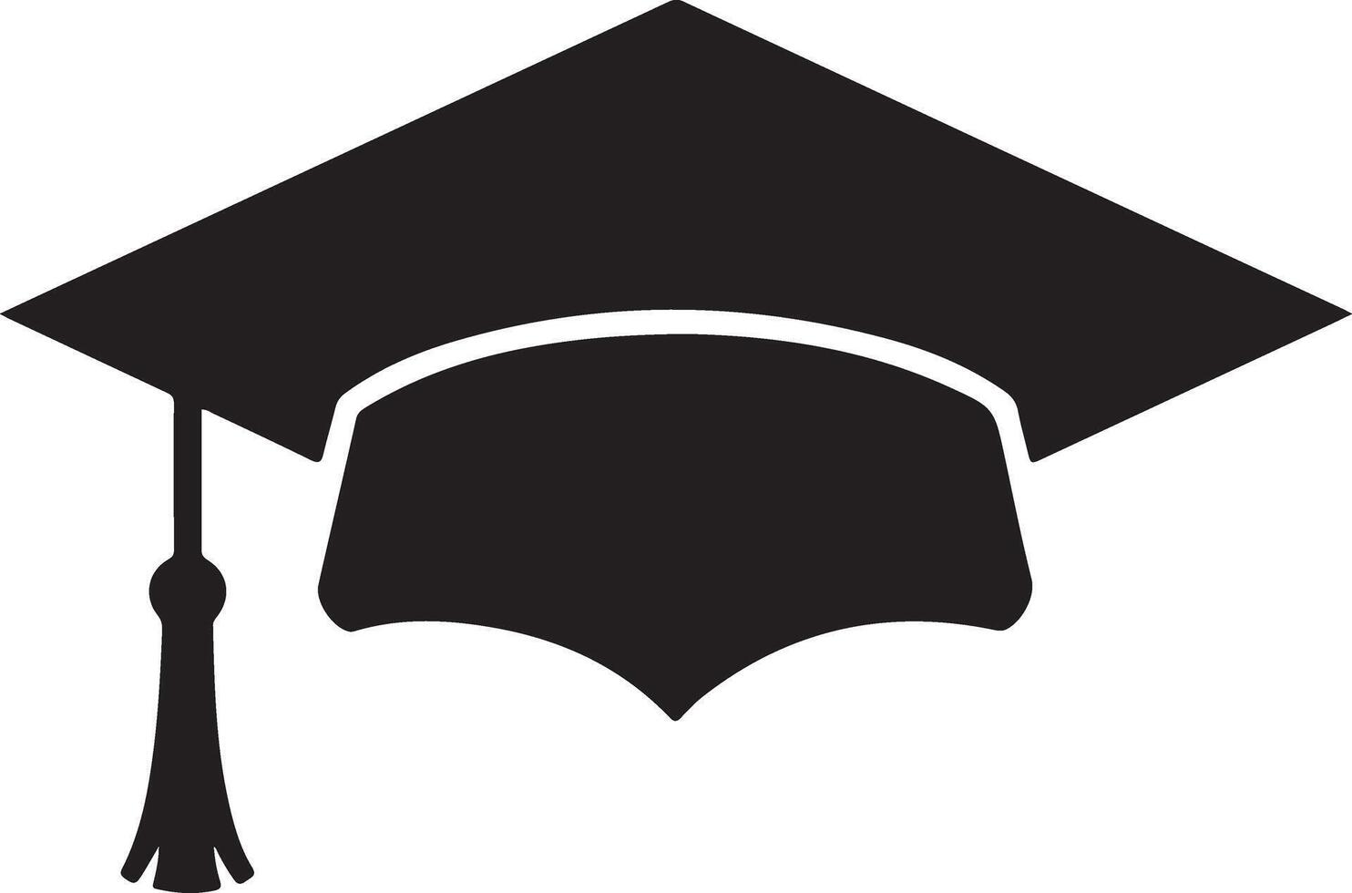 Graduation Cap Silhouette Isolated On White Background Symbol Of Education vector