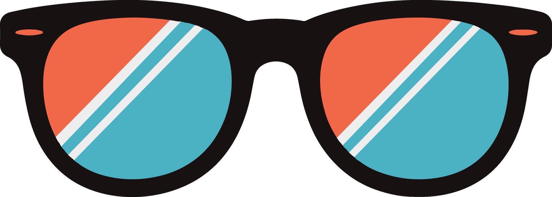Stylish Sunglasses With Reflective Lenses Design Illustration Graphic Element vector