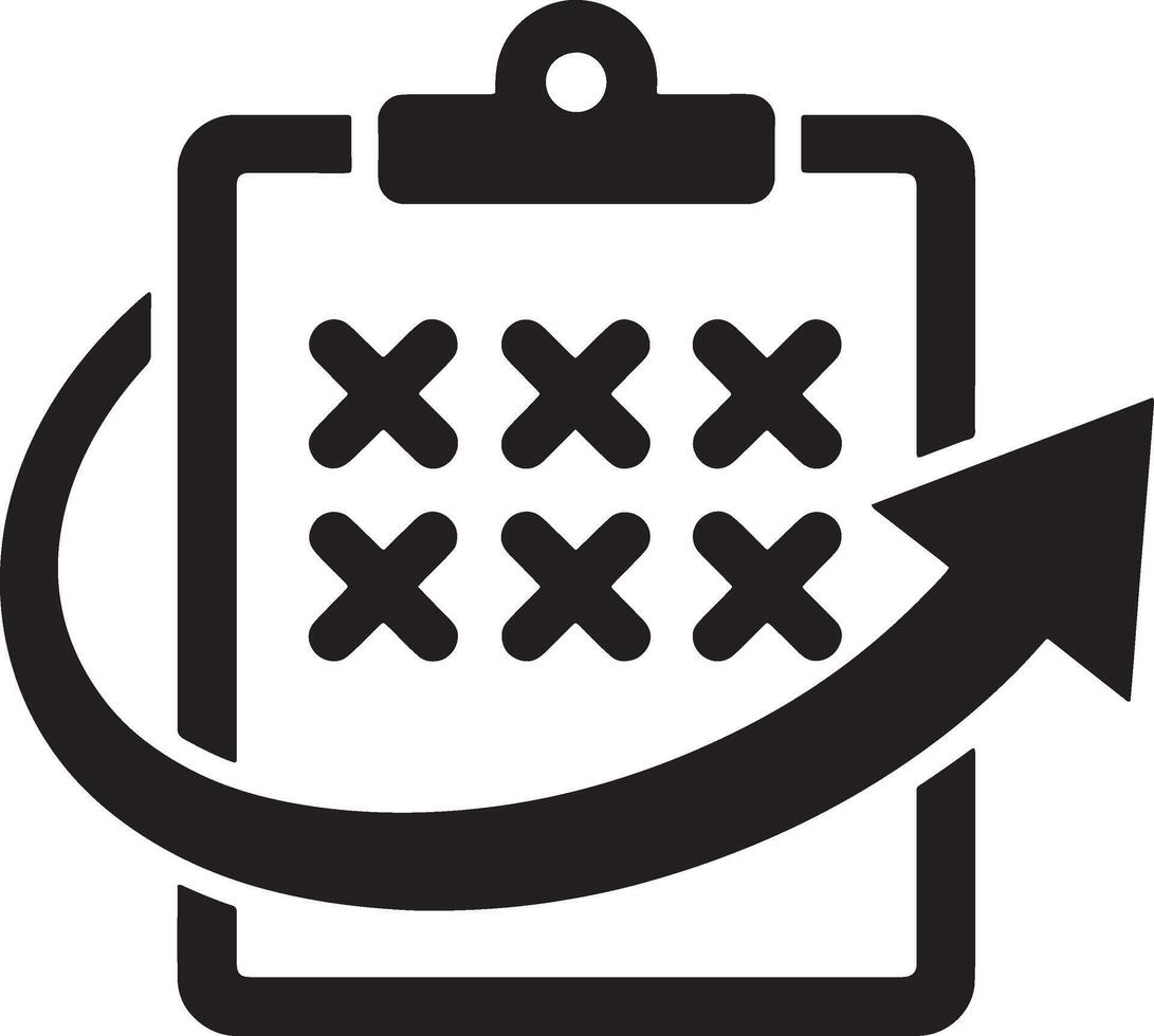 Strategic Planning Clipboard Icon With Circular Arrow For Business Growth vector