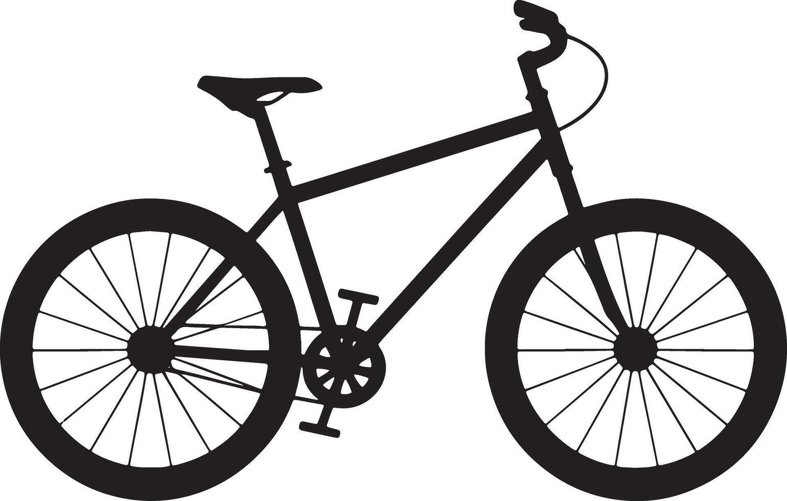 Black Silhouette Of Mountain Bike Illustration Isolated On White Background vector