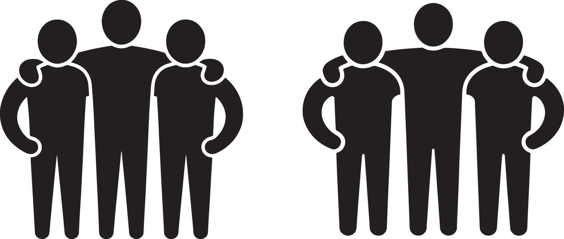 Group Of Friends Together Black And White Icon Group Support Friendship vector