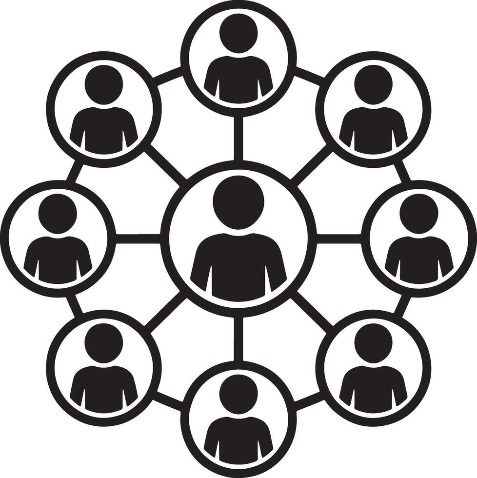 Network Of People Circles Connecting Concept Social Media And Communication Design vector