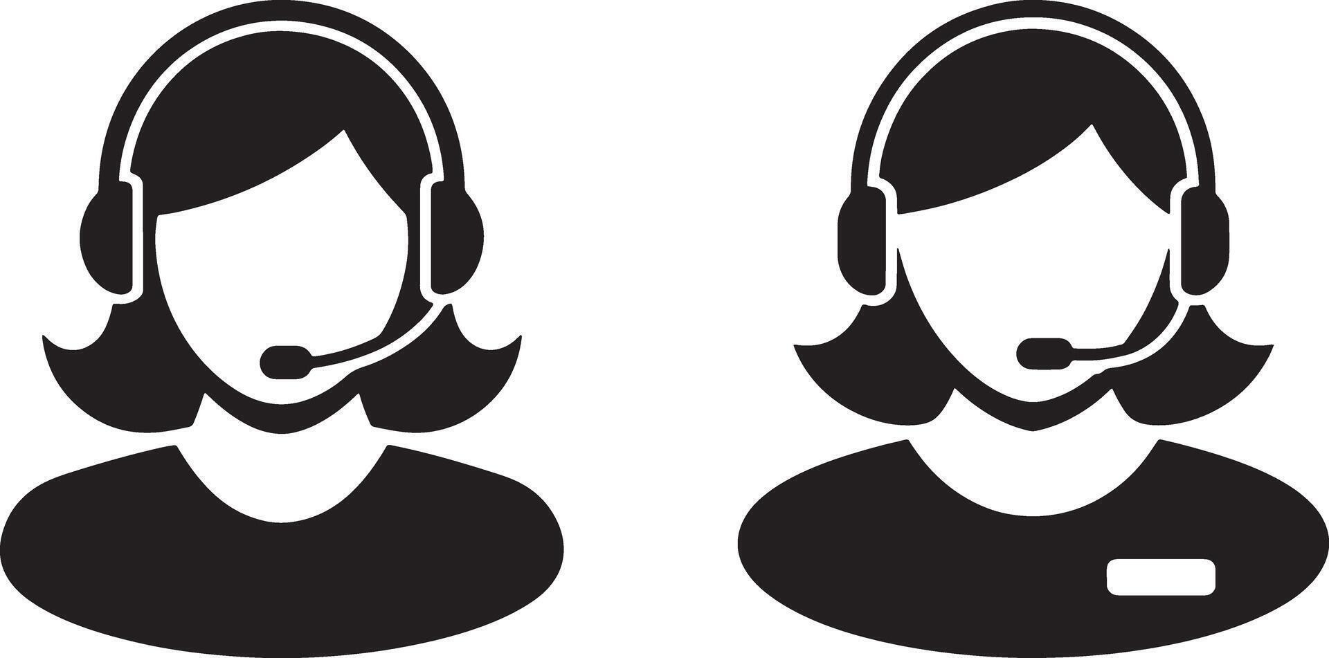 Customer Service Representative Icon Set Call Center Support Agents Helpdesk vector
