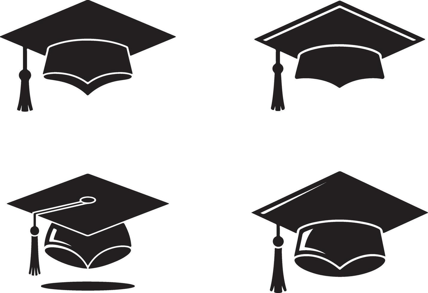 Illustration Of Graduation Caps Symbolizing Education Academic Success And Achievement vector