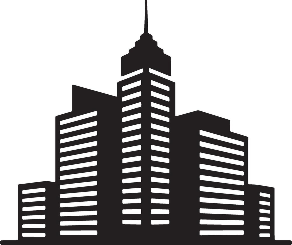City Skyline Silhouette Illustration With Modern Buildings And Architecture vector