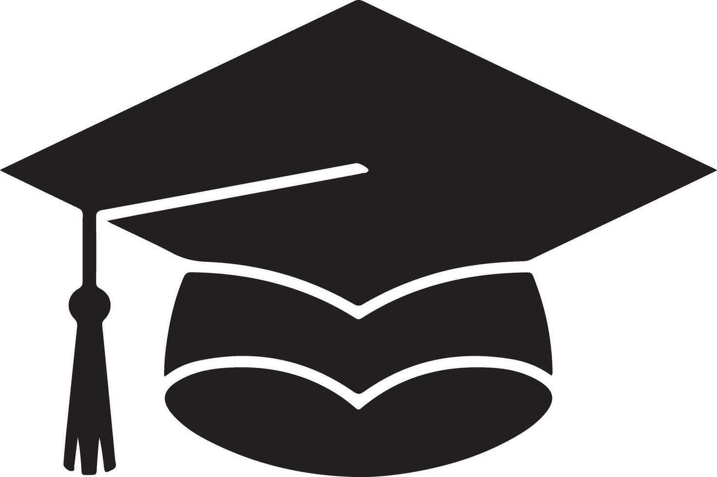 Graduation Cap Silhouette Illustration Symbolizing Academic Achievement And Higher Education vector
