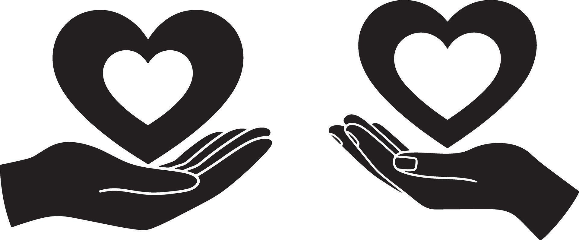 Hands Holding Heart Icon Illustration Design Symbolizing Love And Care Concept vector