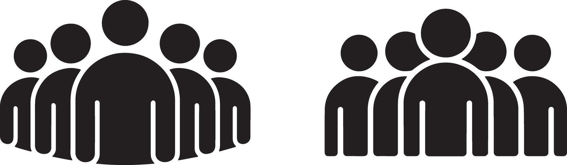 Crowd Icon Silhouette Group Of People Employee Teamwork Graphic Illustration vector