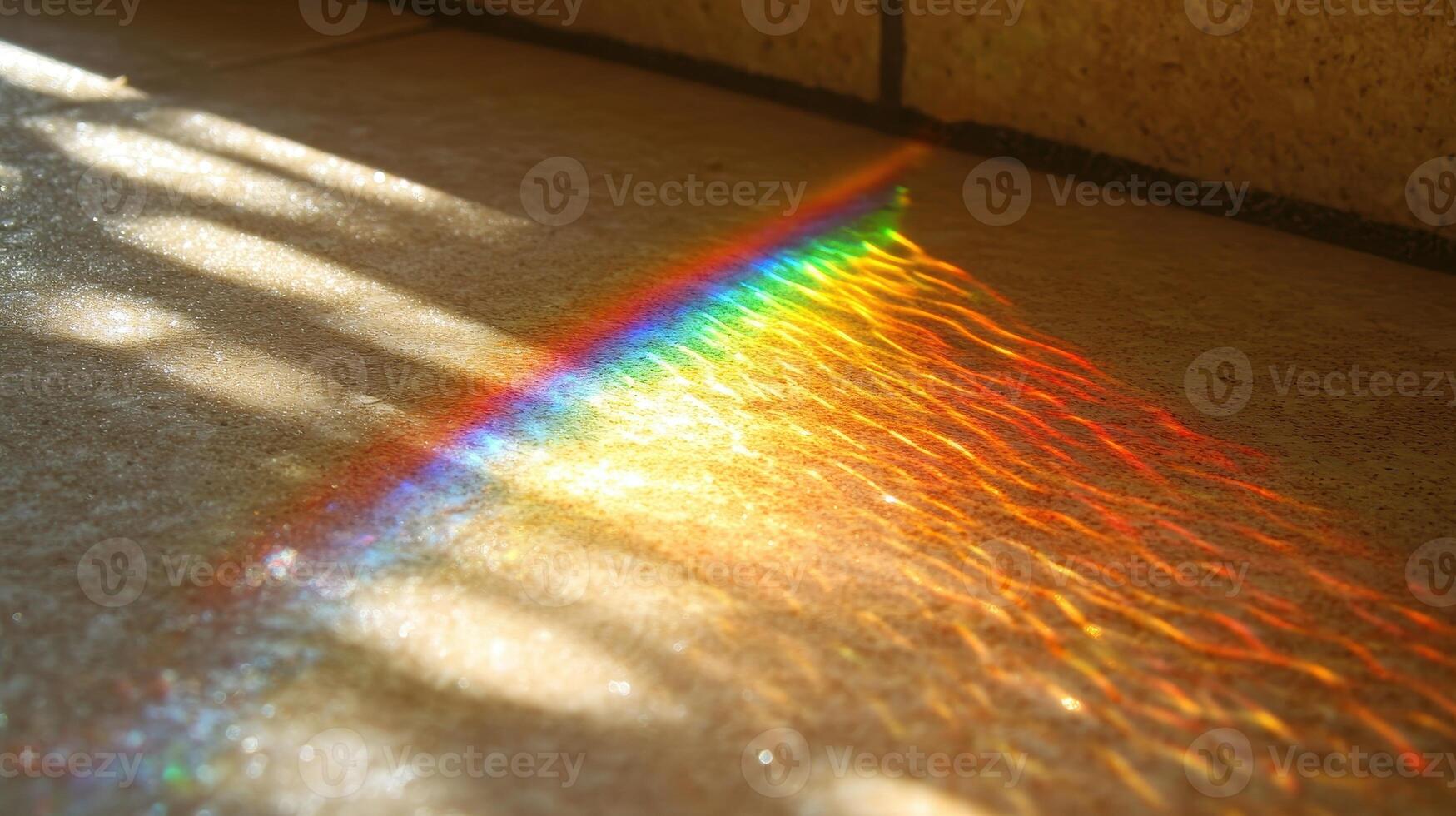 Chromatic Radiance A Prisms Dance of Light and Shadow on Textured Stone photo