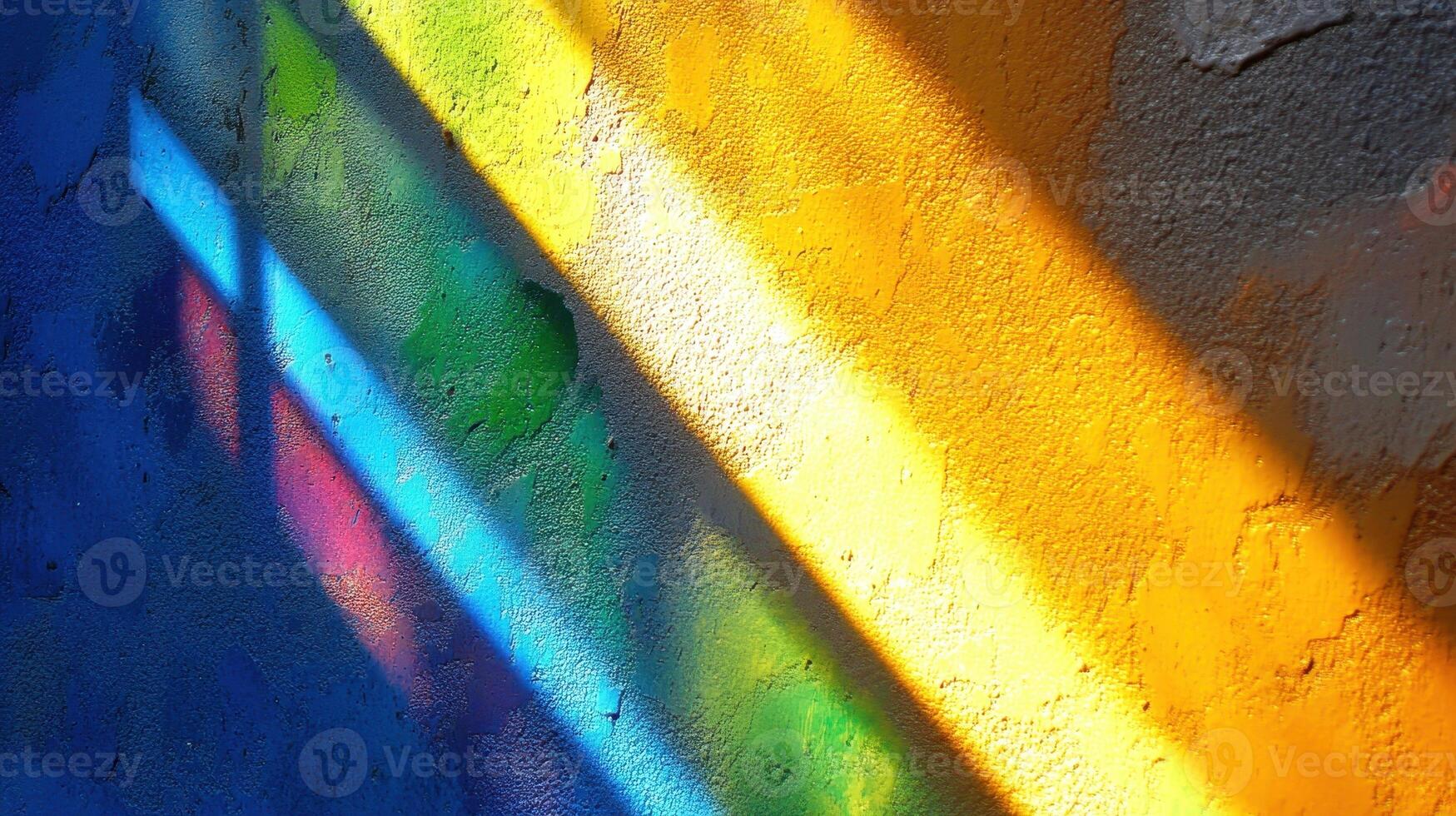 Rainbow Shadows Light and Color on Textured Wall Vivid and Abstract photo
