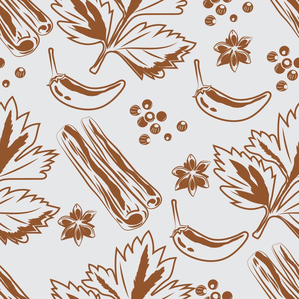 A pattern with leaves and berries vector