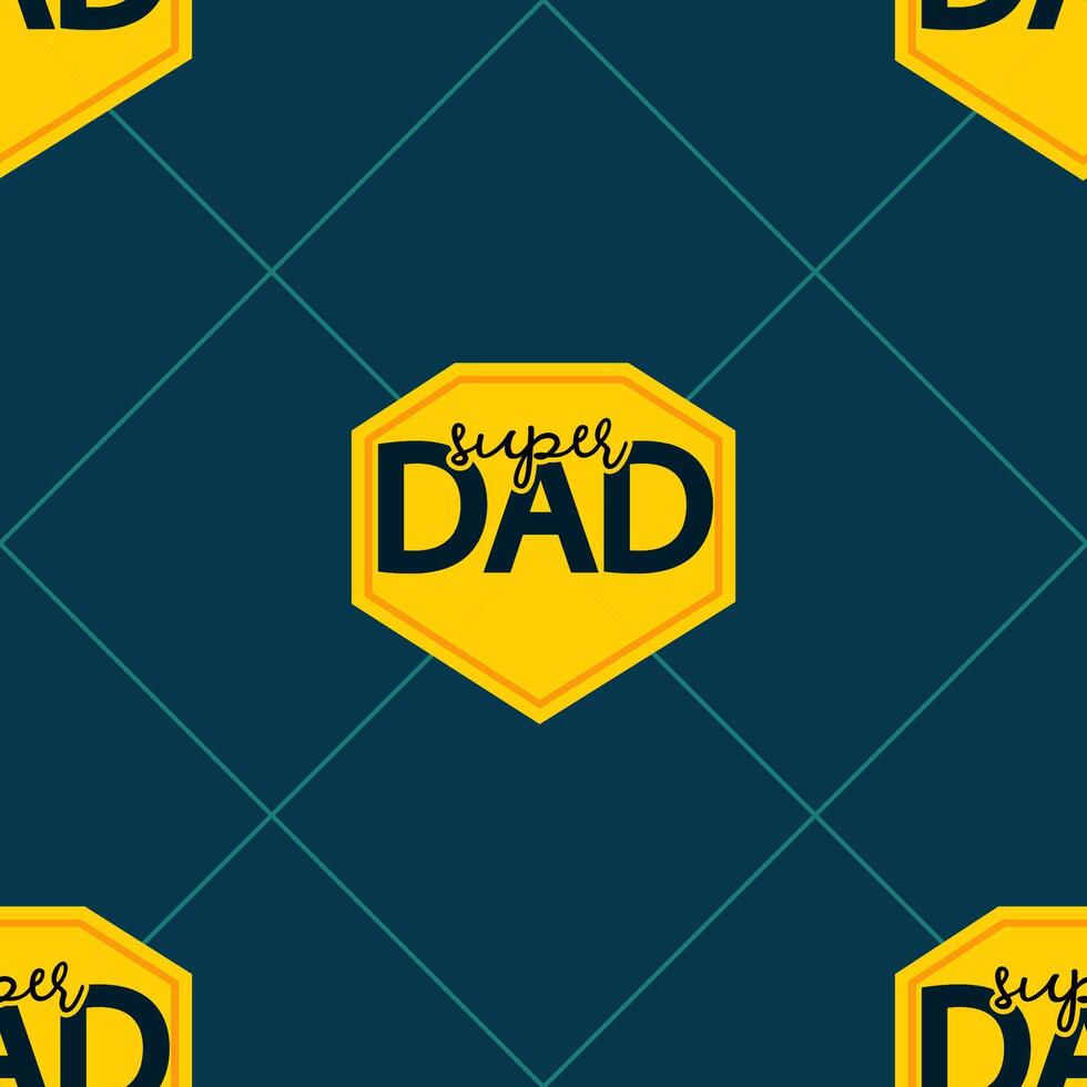 Seamless pattern of diagonal lines and lettering Super dad on a dark background vector