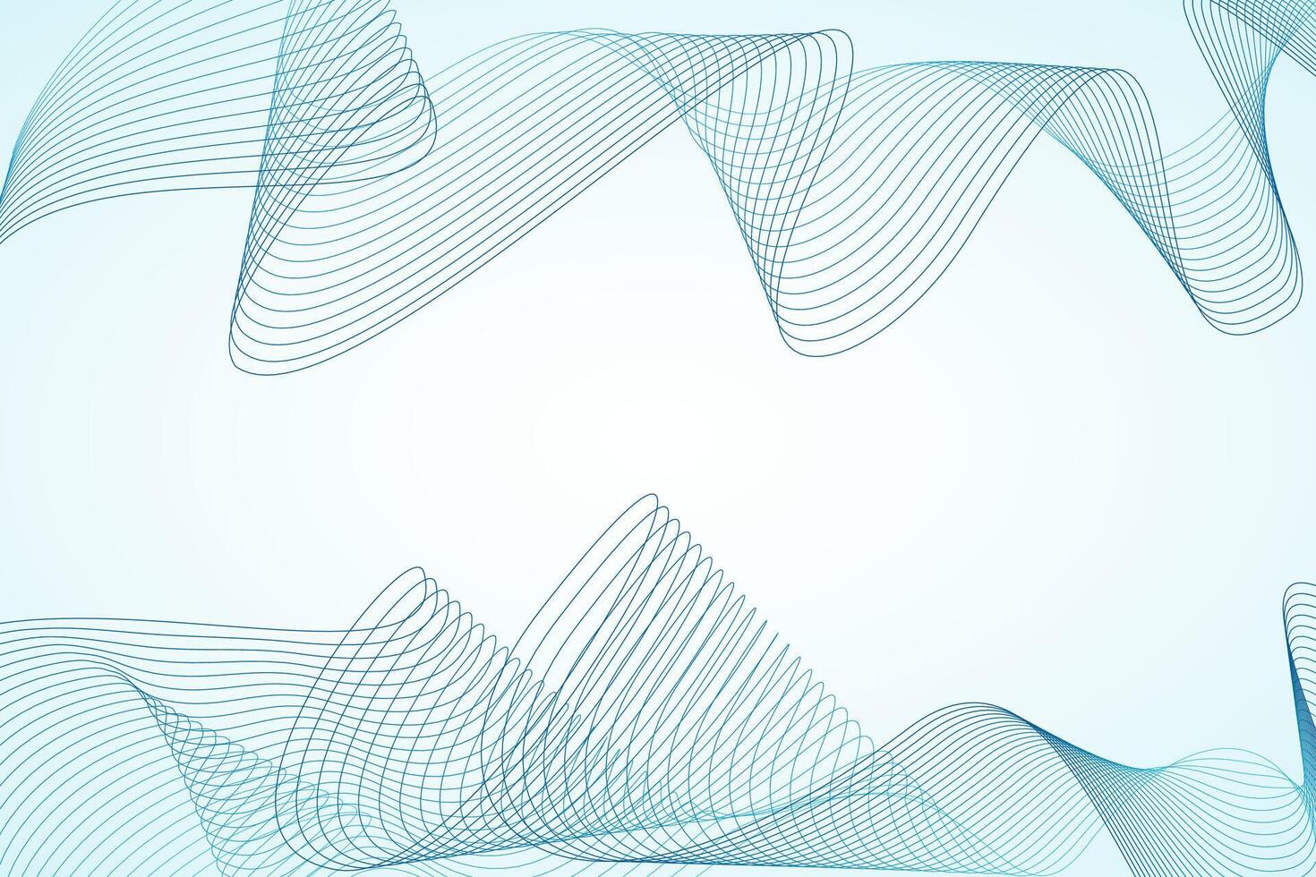 Blue Abstract Wave Lines Background, Modern Minimal Flow Design vector
