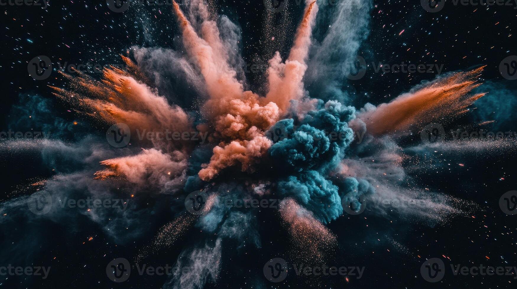Cosmic Dust An Abstract Explosion of Color and Light in a Starry Night photo