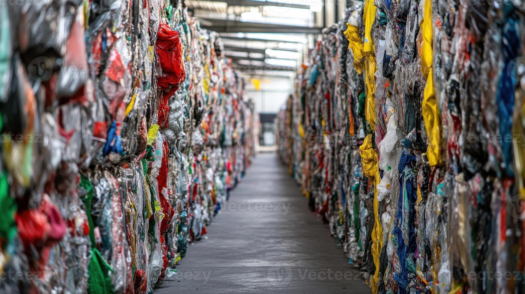 Recycling Facility Walls of Compressed Waste Future Material Streams Sustainable Practices photo