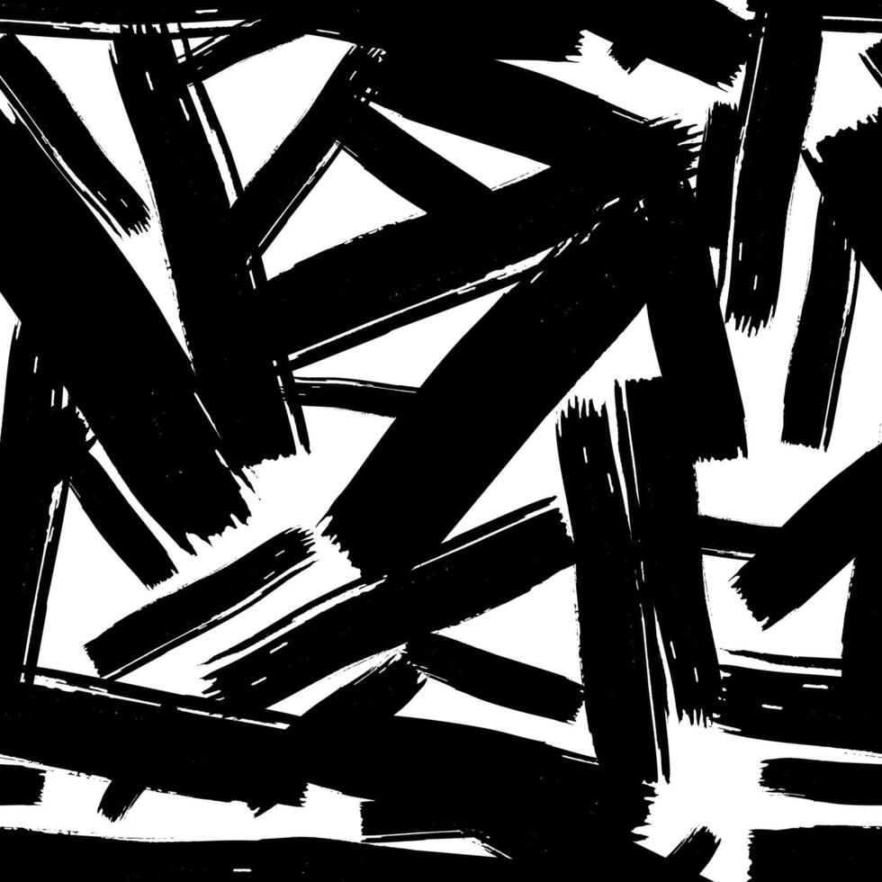 Seamless pattern with dark hand drawn scribble smear on white background. Abstract grunge texture. vector