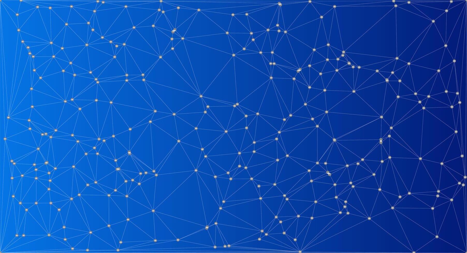 Blue Gradient Network Grid with Golden Nodes vector