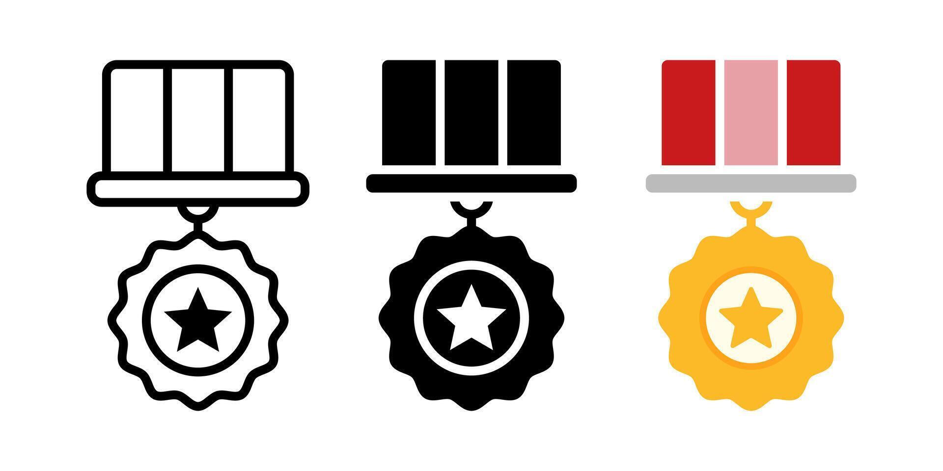 Set of Medal icons. for mobile concept and web design. illustration on white background vector