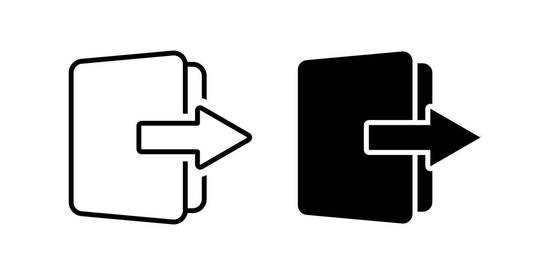 Logout icon set. Entrance Symbol. Exit sign. for mobile concept and web design. illustration on white background vector