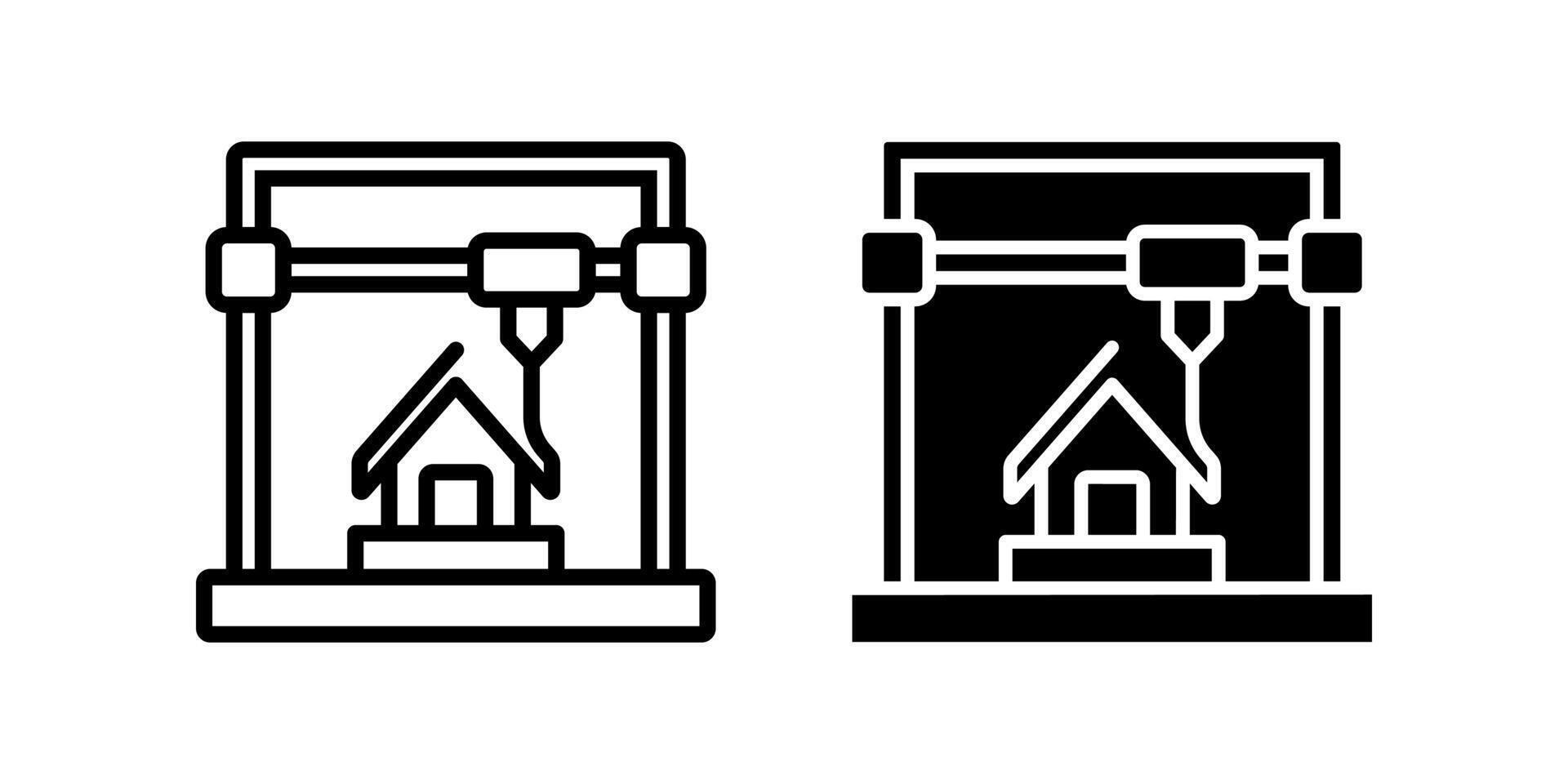 3d printing icon set. for mobile concept and web design on white background vector