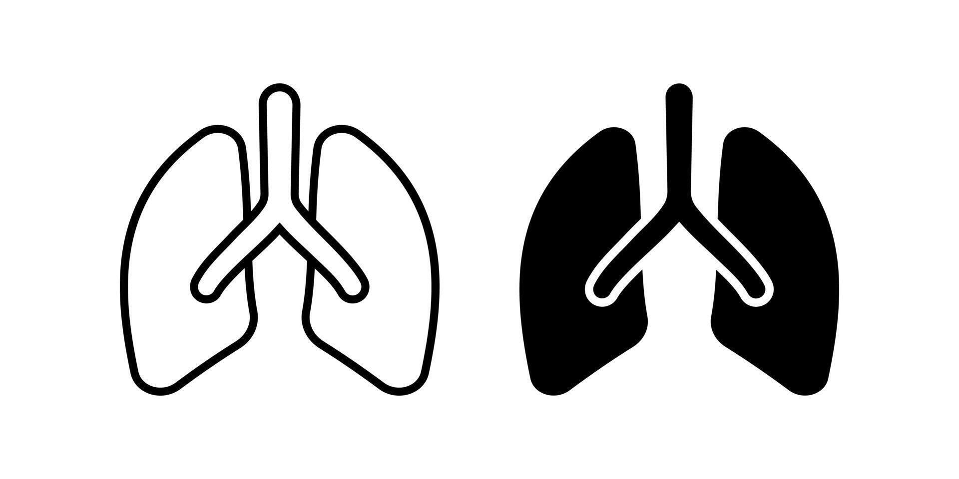 Lungs icon set. Human lungs Symbol. Respiratory sign. for mobile concept and web design. illustration on white background vector