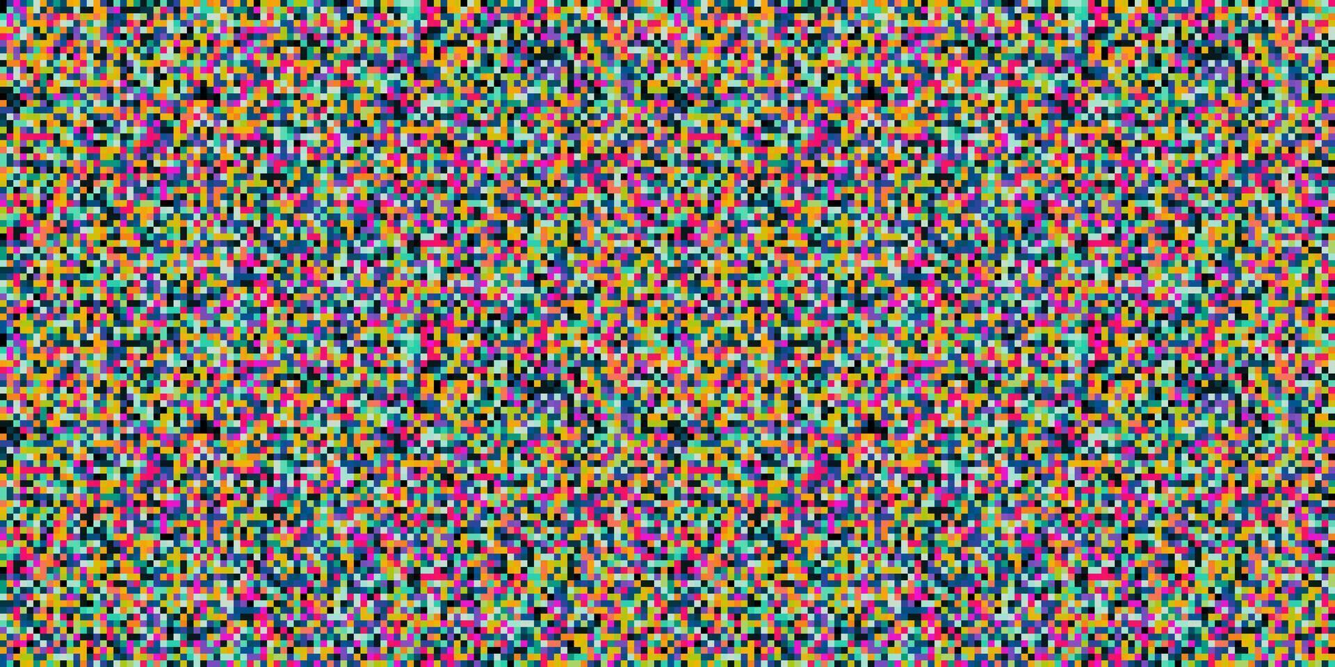 Colorful vhs glitch pixel pattern with vibrant digital noise effect, inspired by retro tech and distorted TV screen aesthetics. vector