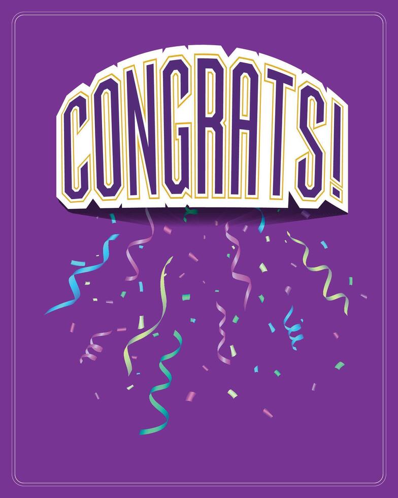 congrats text for greeting card, poster vector
