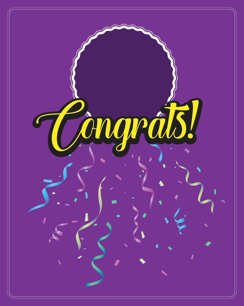 Congrats poster with comfit vector
