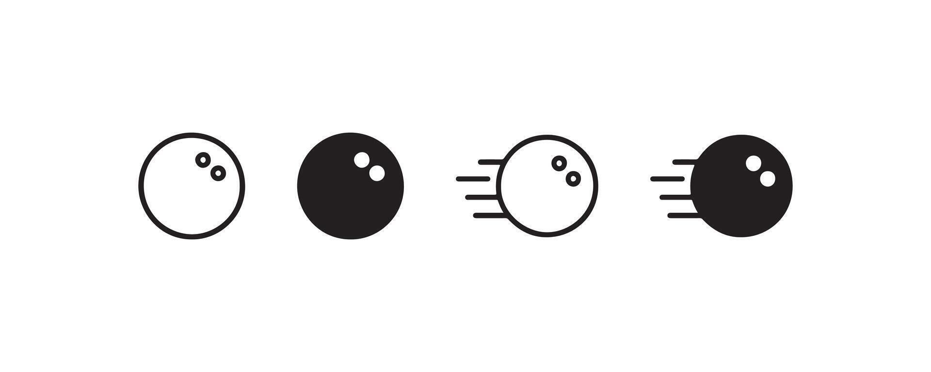 Bowling ball icon set in motion style vector