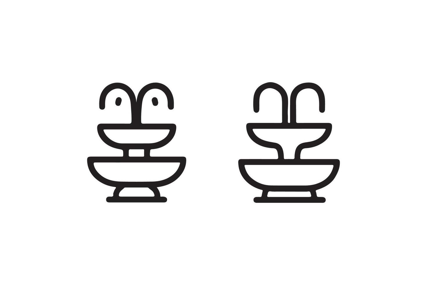 Simple water fountain icon illustrations vector