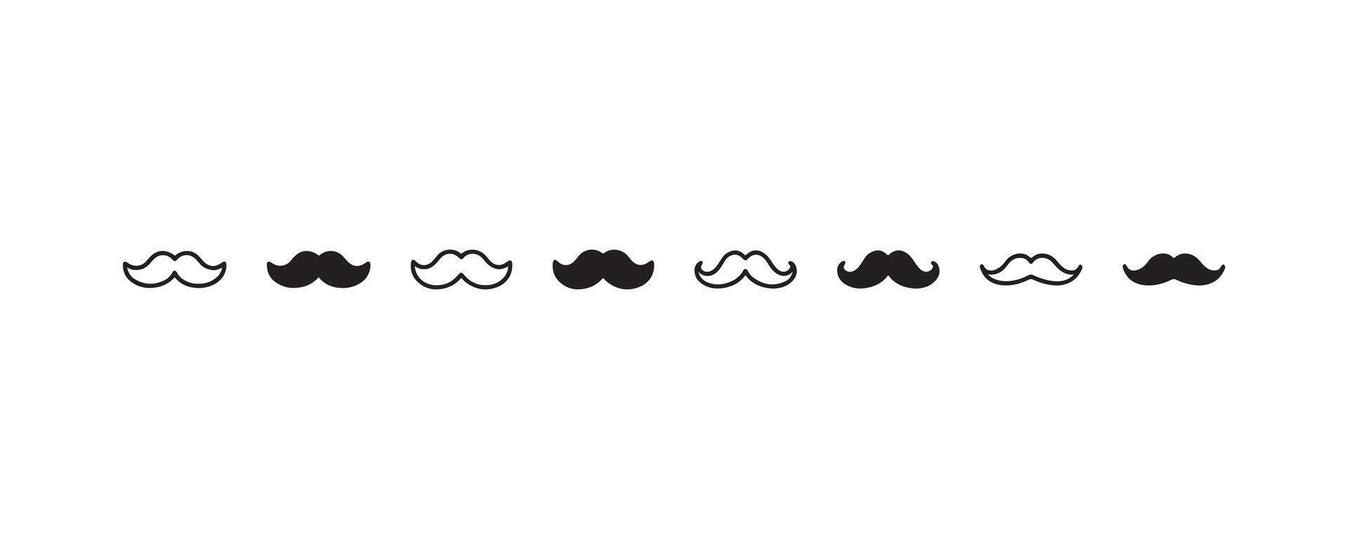 Set of vintage mustache icons in various styles vector