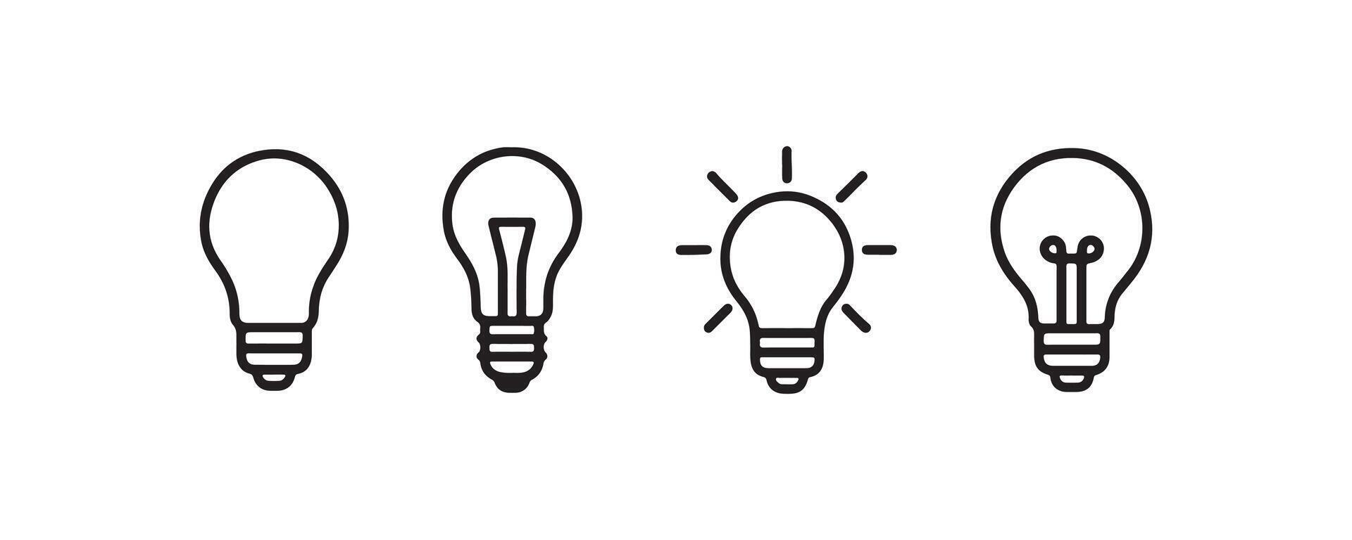 Light bulb icon set for creativity and ideas vector