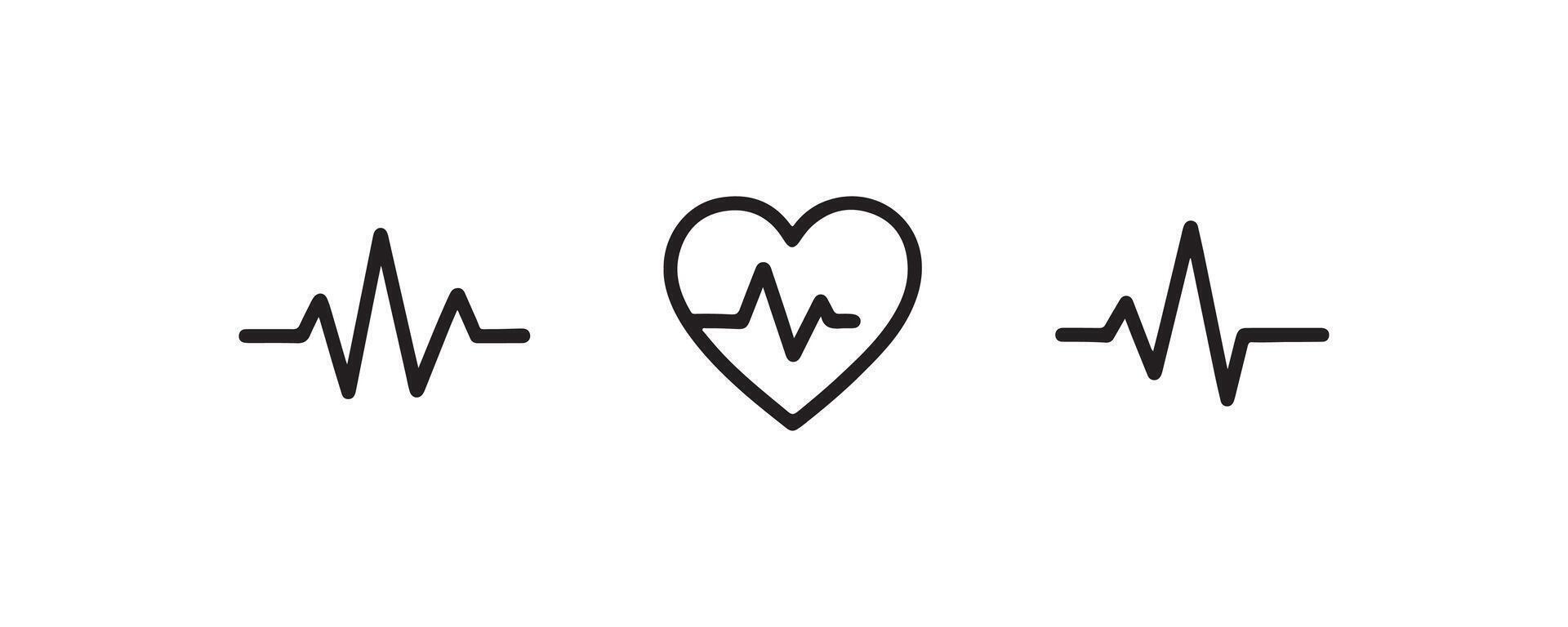 WebHeartbeat and cardiogram icon illustrations vector