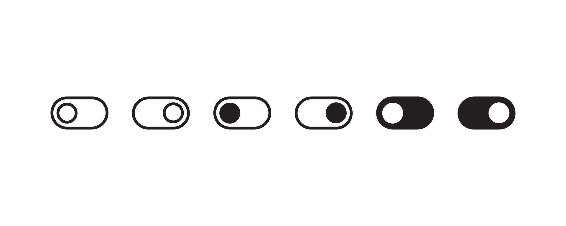 Toggle switch icon set for interface design vector