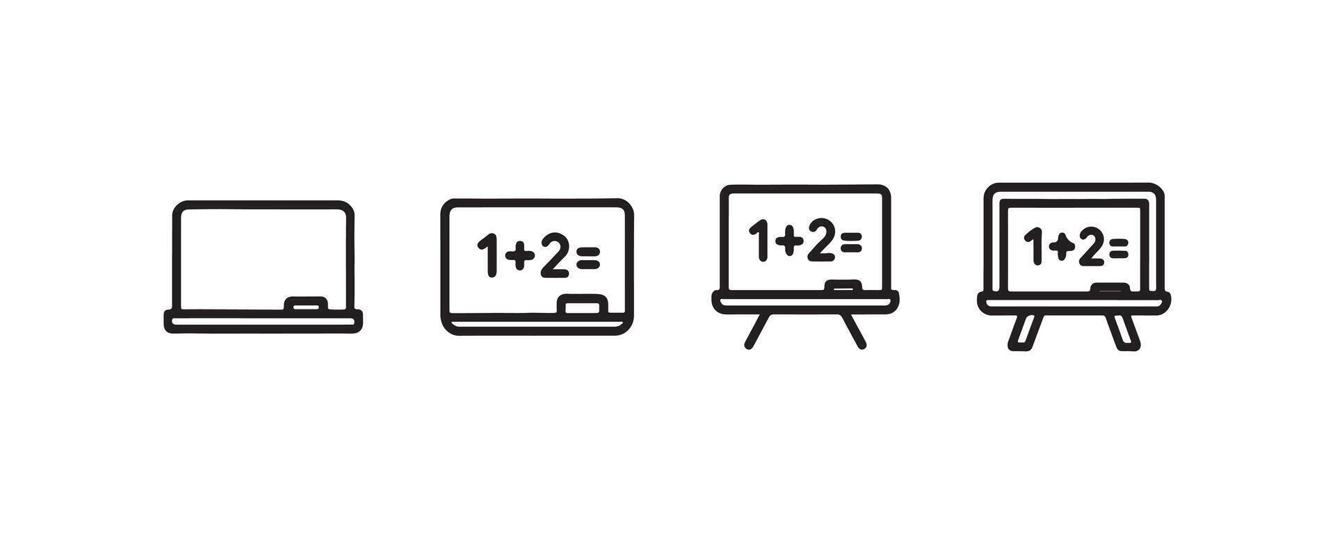 Chalkboard and whiteboard icons for teaching vector