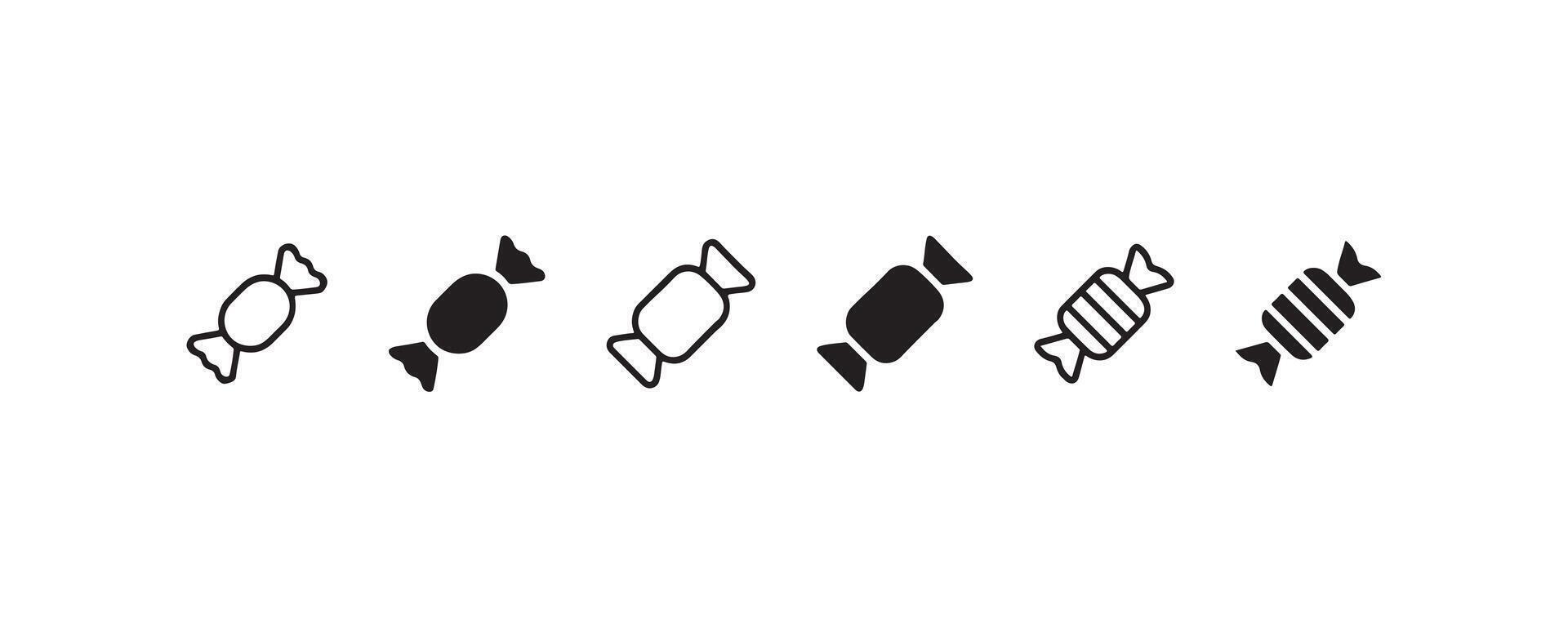 Candy icon set with wrapped sweet designs vector
