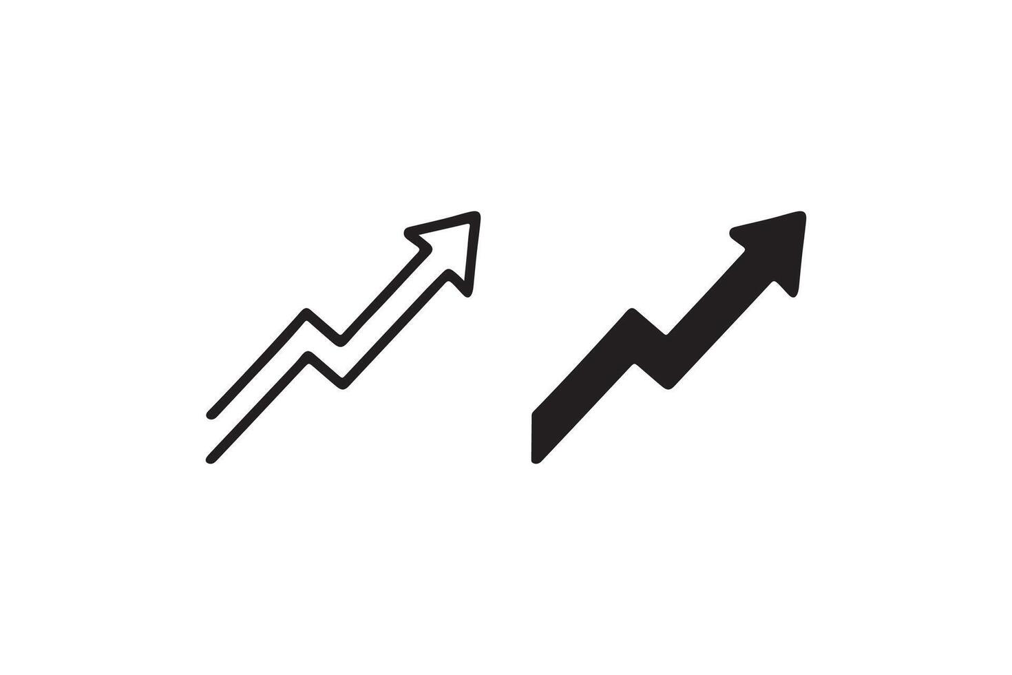 Upward trend arrow icons for analytics vector