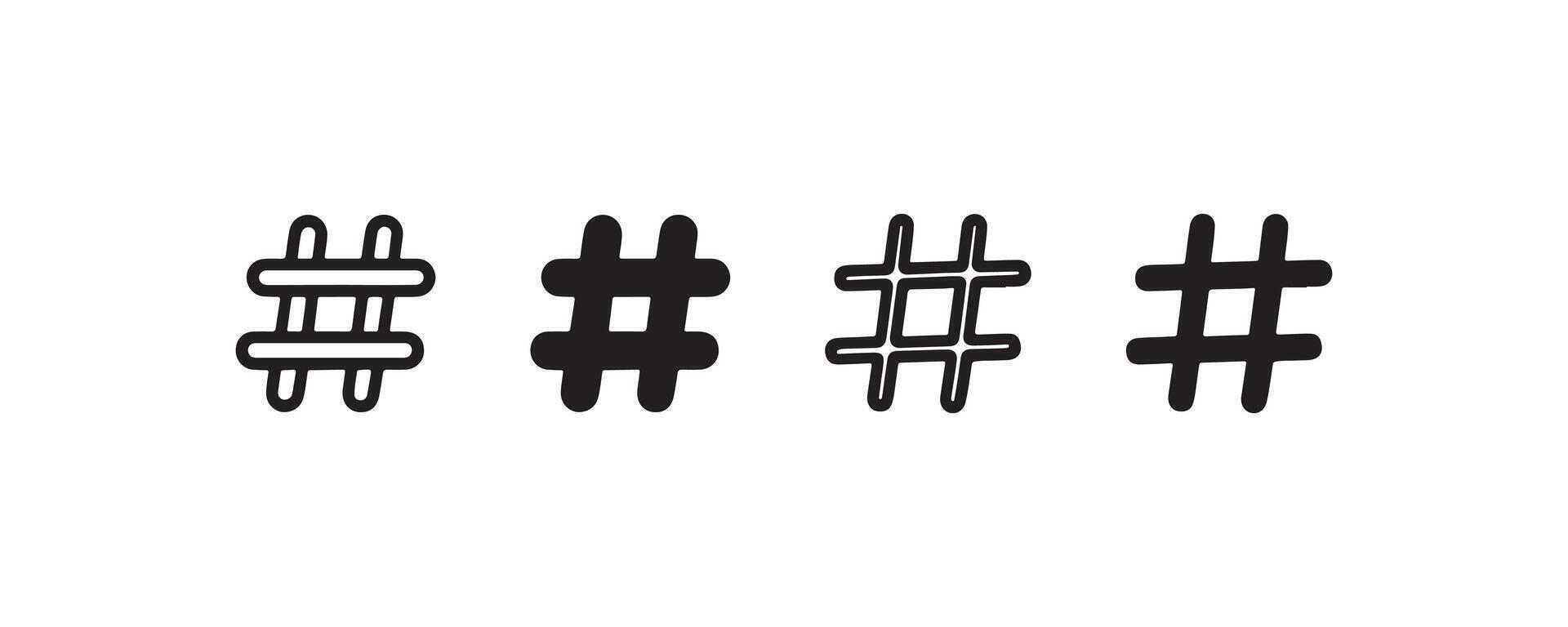 Hashtag icon set for social media use vector